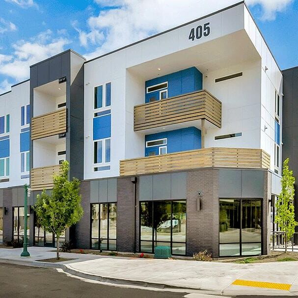 Mixed use modular development designed by EVstudio