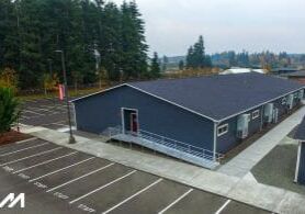 Modular school building featured in Advantage magazine, highlighting modern educational design.