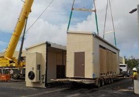 modular enclosure for outdoor electrical transformer by Panel Built Inc.